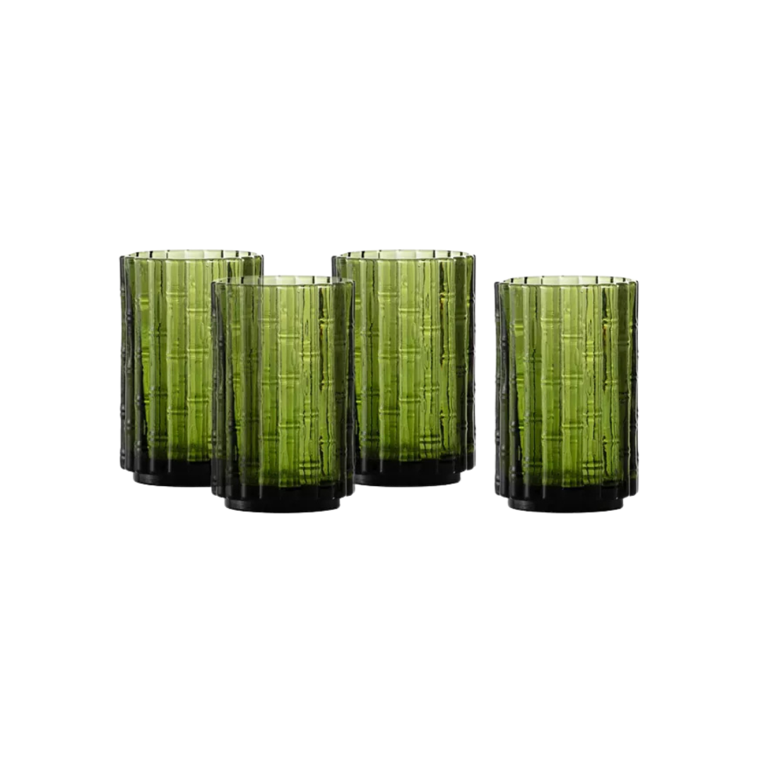 Mahalo Palm Green Beverage 13.5 oz, Set of 4