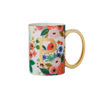 Garden Party Porcelain Monogram Mug - P