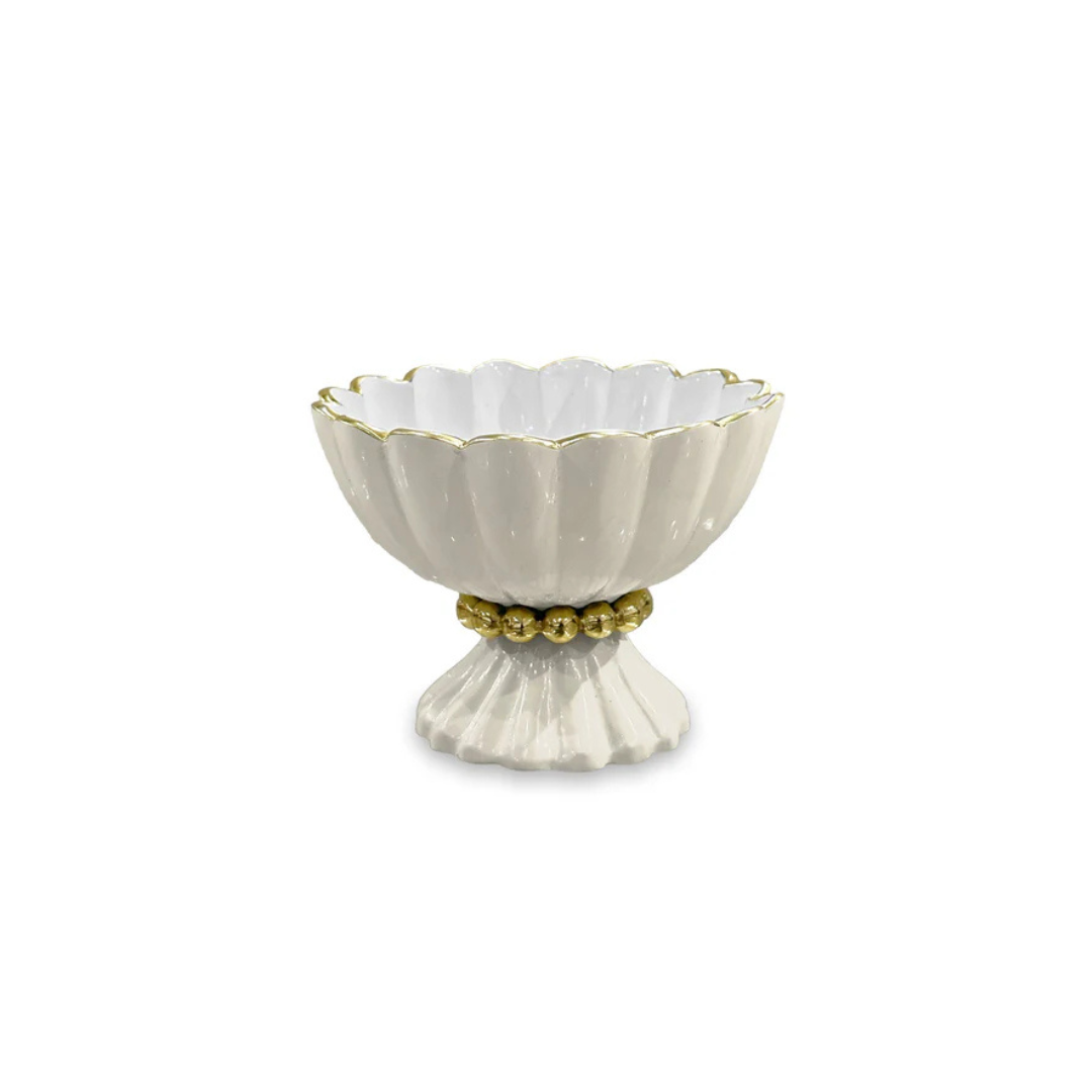 Encanto Vienna Mini Pedestal with Spoon (Cream and White)