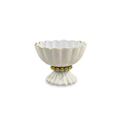 Encanto Vienna Mini Pedestal with Spoon (Cream and White)