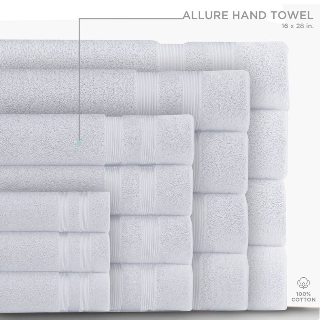 Allure Hand Towel White 16" x 28"