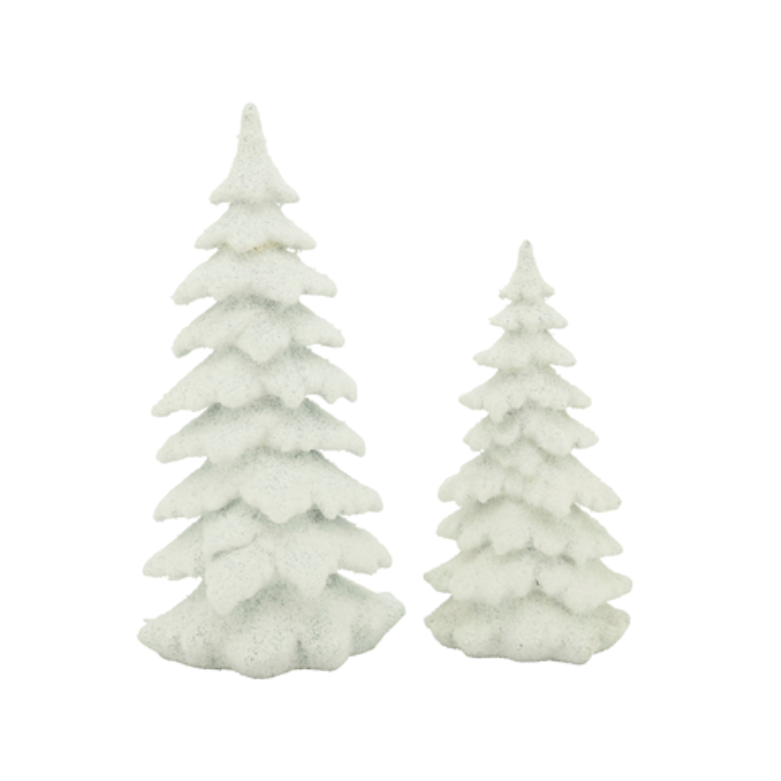 Frosted Christmas Tree resin White 16"