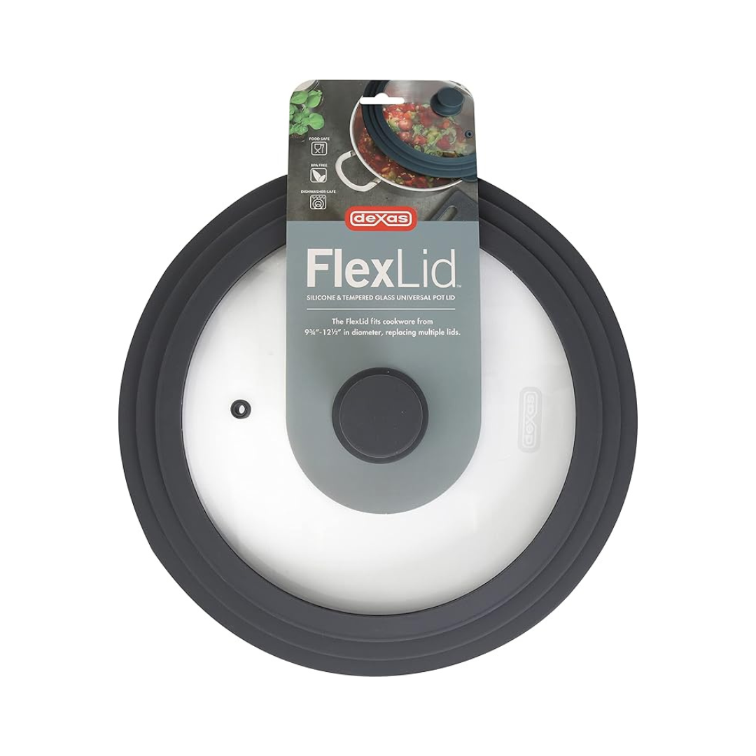 FlexLid™ - Universal Pan Lid - Glass & Silicone- 12.75-Inch