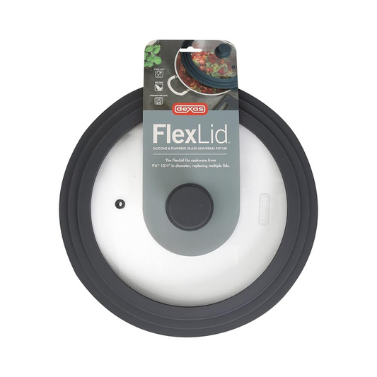 FlexLid™ - Universal Pan Lid - Glass & Silicone- 12.75-Inch