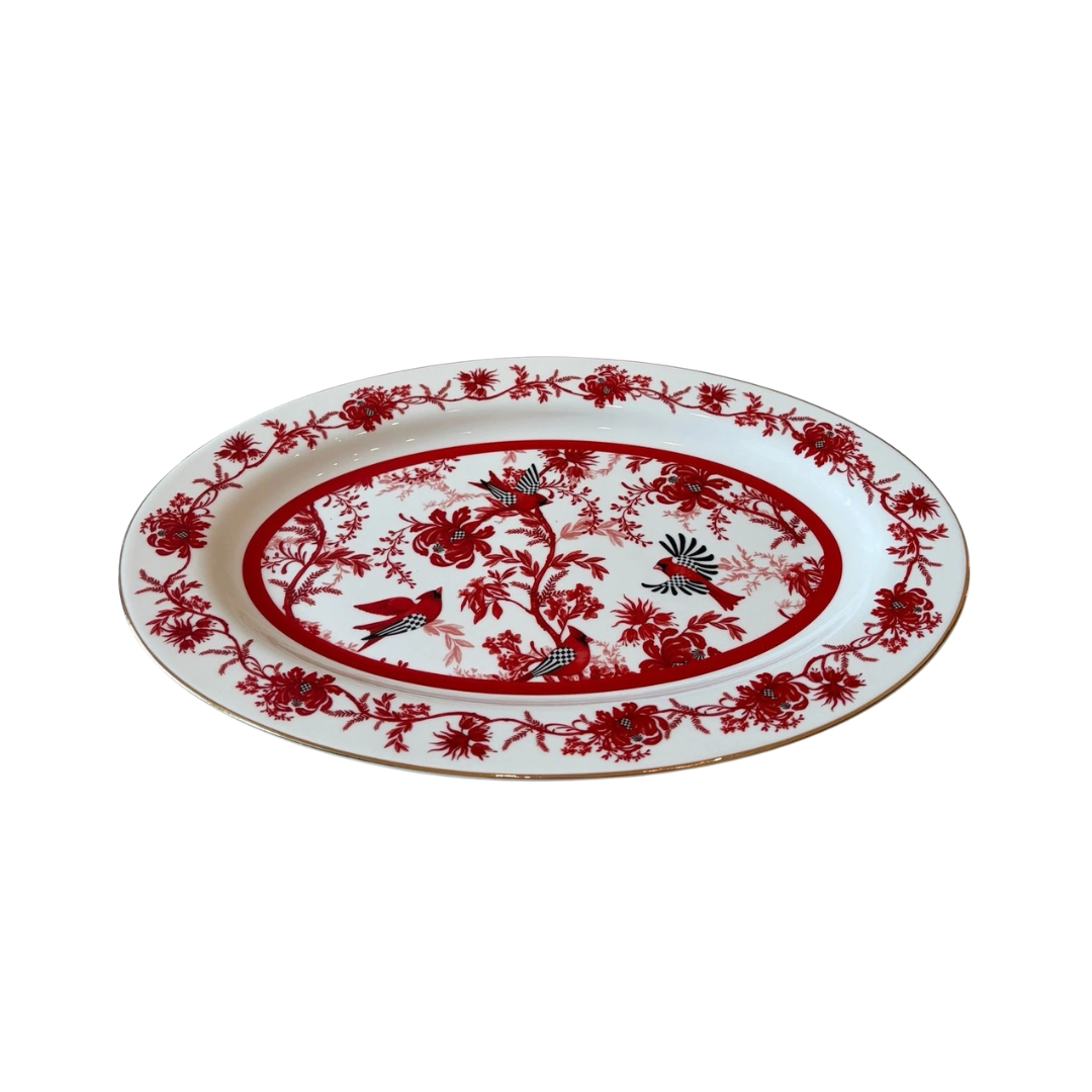 Cardinal Toile Oval Platter