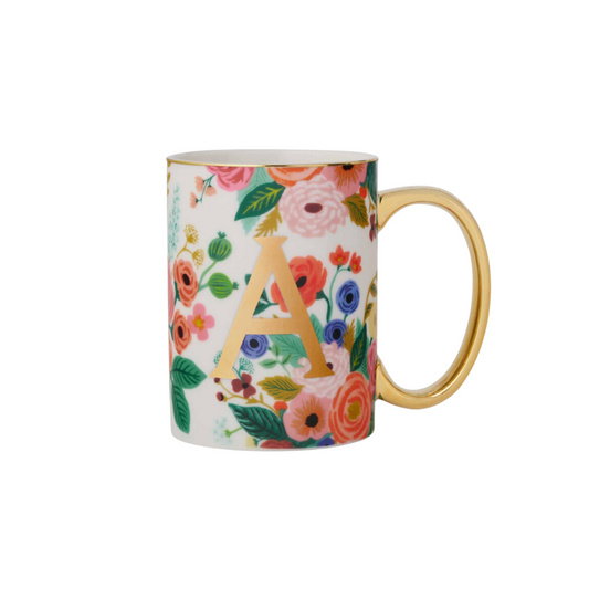 Garden Party Porcelain Monogram Mug - A