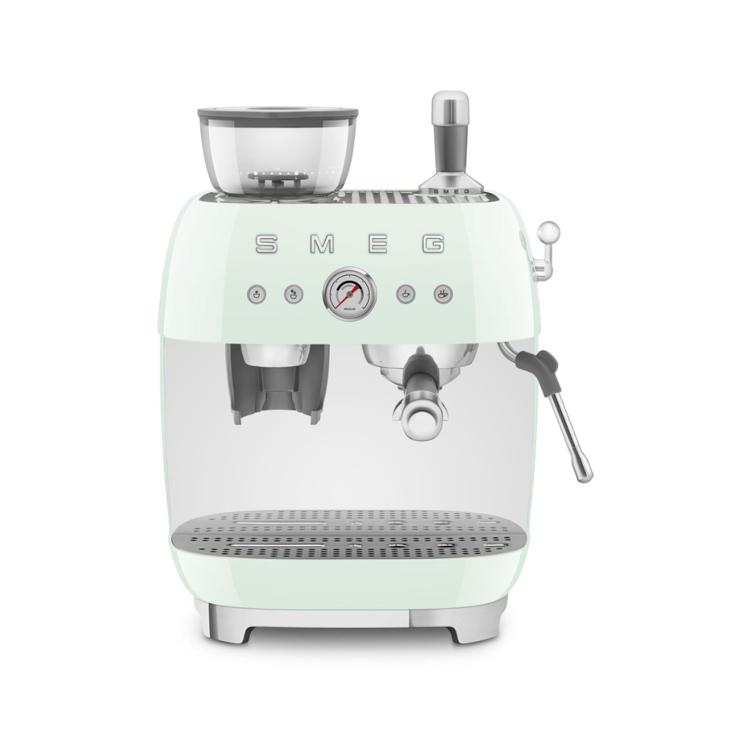 50s Retro Style Aesthetic Semi-Automatic Espresso Coffee Machine- Pastel Green