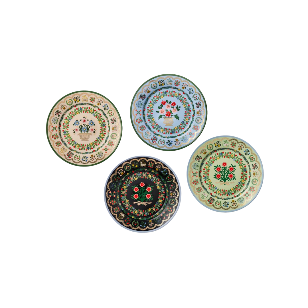 Rosette Porcelain Dessert Plate Set