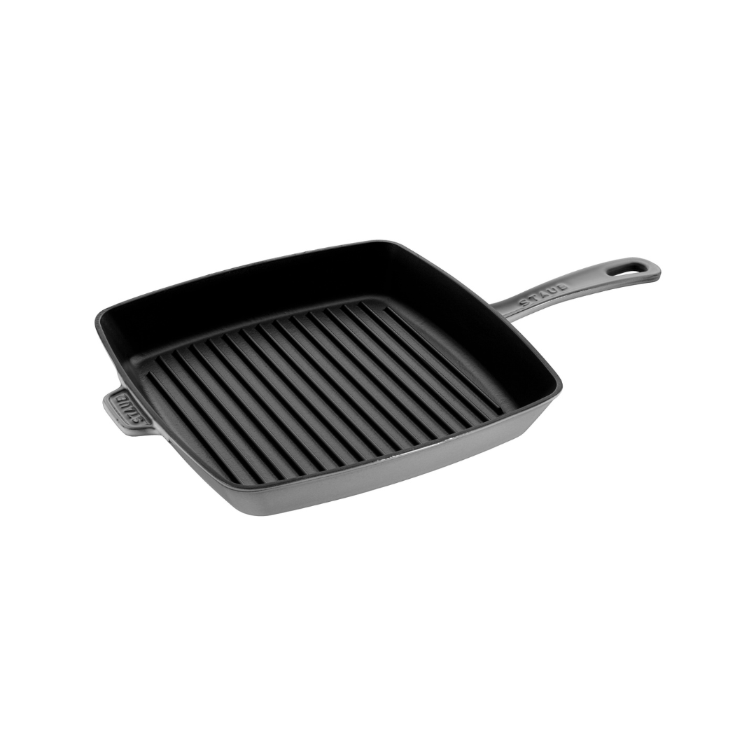 Cast Iron Square Grill Pan 12-inch - Graphite Grey