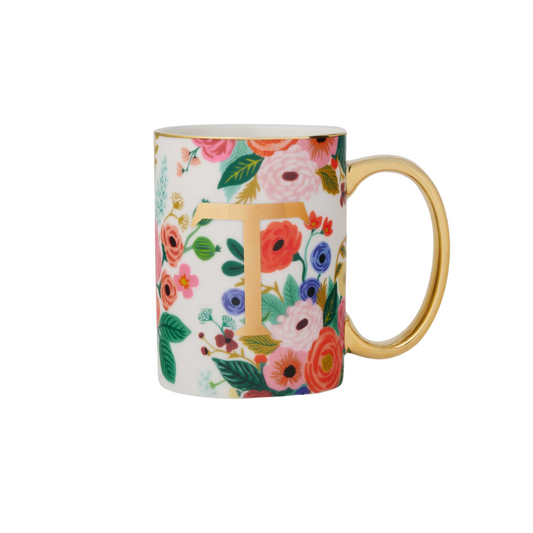 Garden Party Porcelain Monogram Mug - T