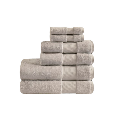Turkish Cotton 6 Piece Bath Towel Set - Taupe