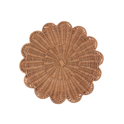 Scalloped Rattan Placemat Set Of 4