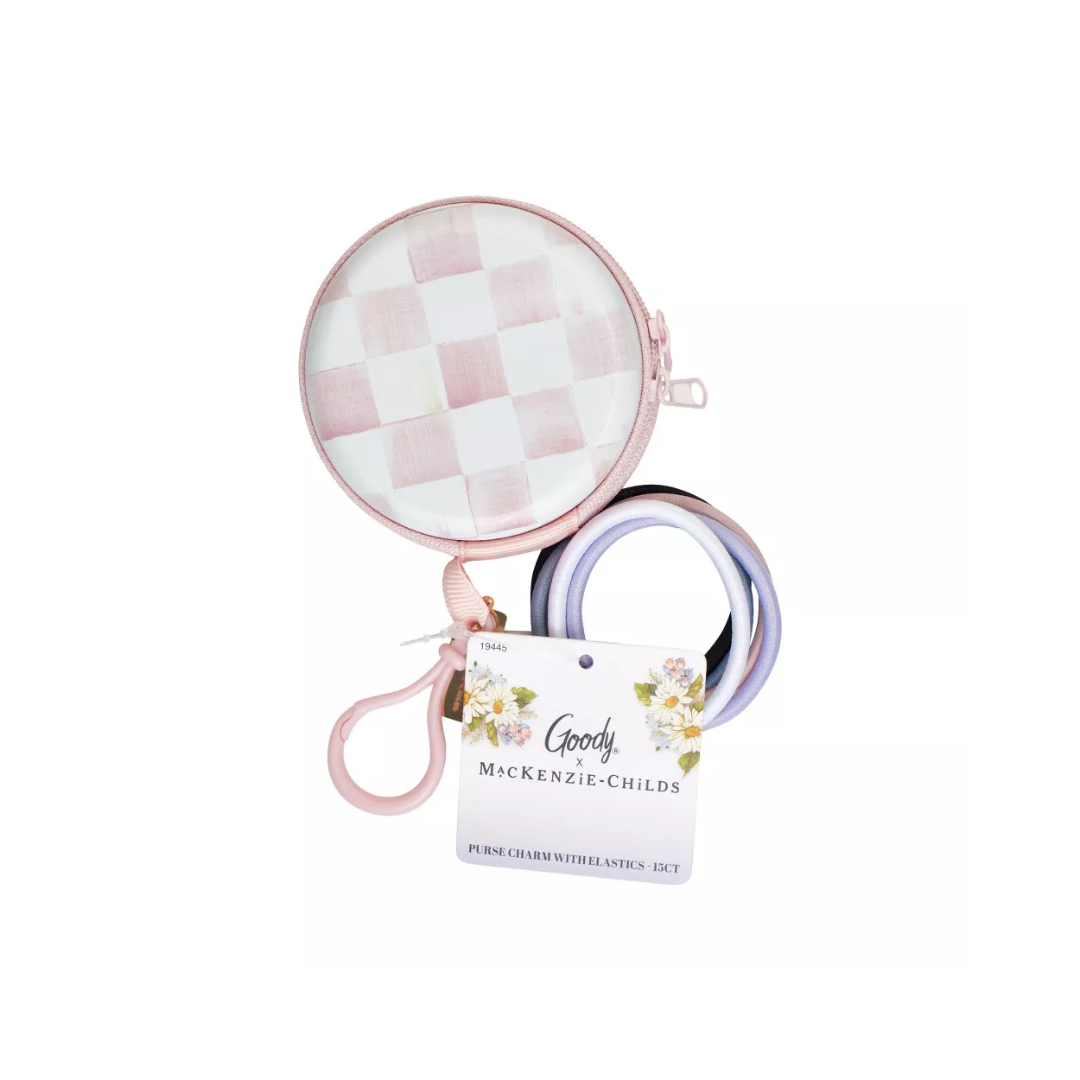 Goody x MacKenzie Childs Elastic Pouch - Rosy Check- 15ct