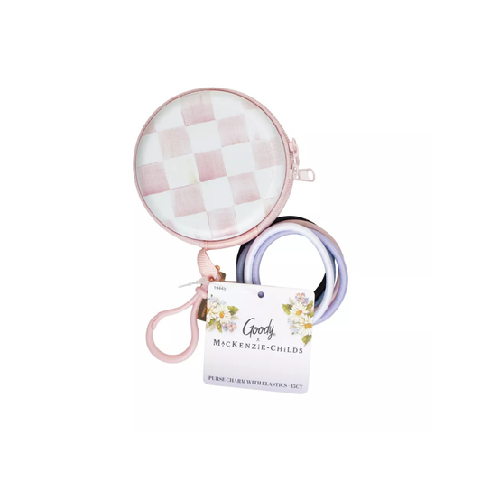 Goody x MacKenzie Childs Elastic Pouch - Rosy Check- 15ct