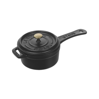 Cast Iron 0.25-qt Mini Saucepan - Matte Black