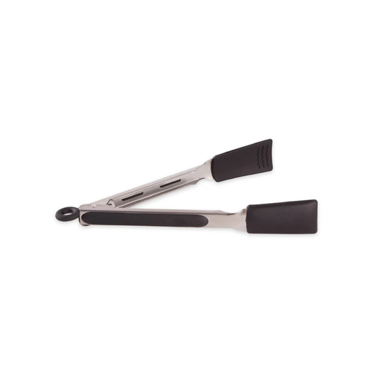 Square Silicone Tip Tongs - 9In - Black