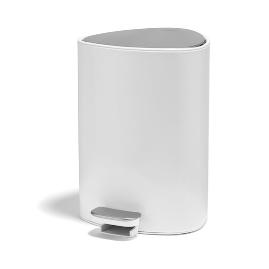EasyStore™ 5L Gloss White Bathroom Pedal Bin