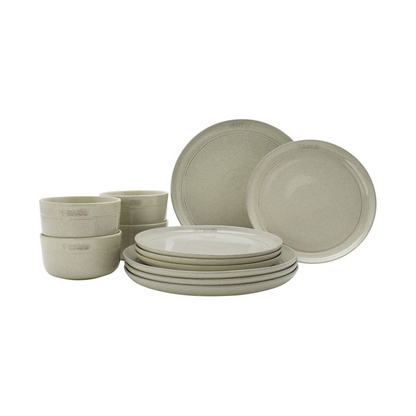 Ceramic 12-pc Dinnerware Set - White Truffle