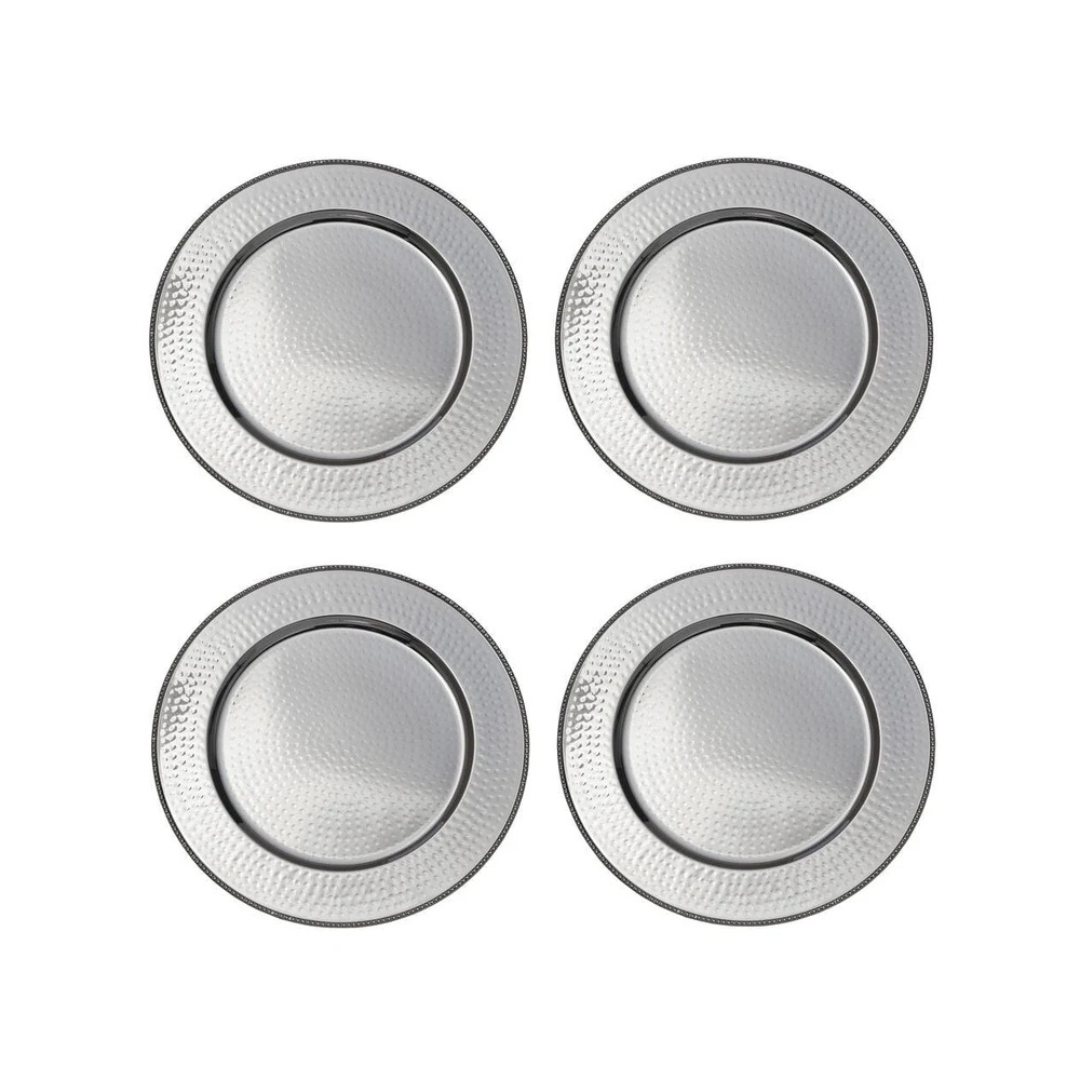 Silver Set of 4 Charger Plates