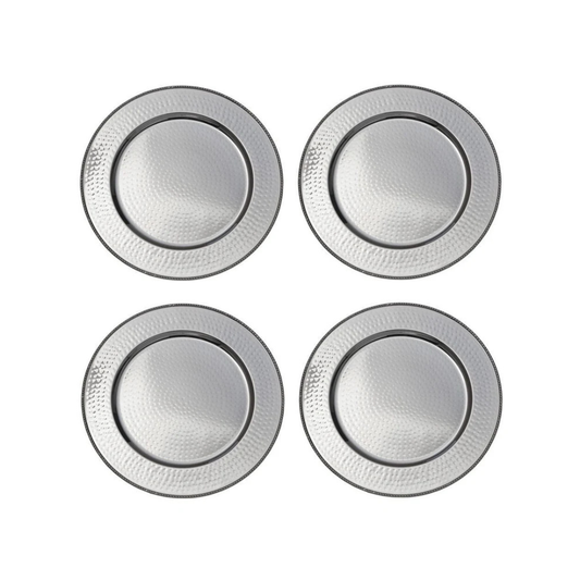 Silver Set of 4 Charger Plates