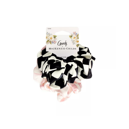 Goody x MacKenzie Childs Satin Scrunchie - Pink - 2ct