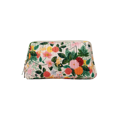 Dahlia Quilted Large Cosmetic Pouch
