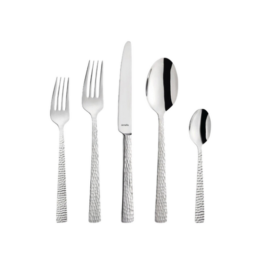 "Felicity" Flatware Set, Hammered s/s, 20pcs.