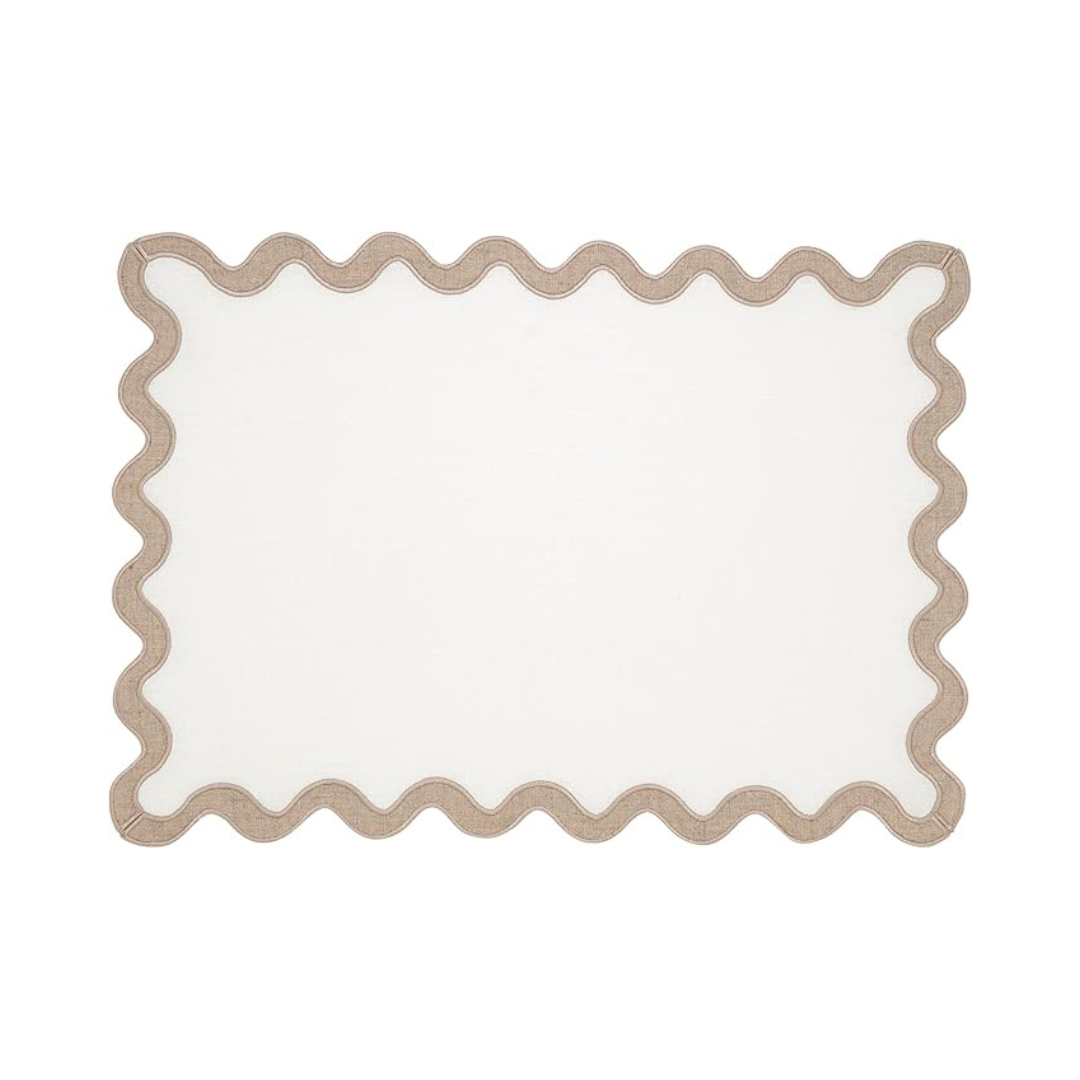 Stone Washed Scallop Placemat 13X19 Set Of 4