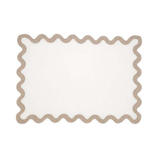 Stone Washed Scallop Placemat 13X19 Set Of 4
