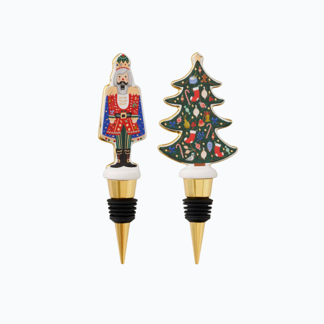 Nutcracker Porcelain Wine Stopper Set