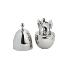 Egg Holder Silver W/6 Spoons