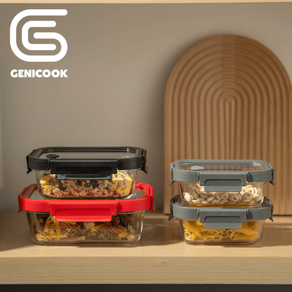 Glass Lids With Vent And Pro Grade Removeable Lockdown Levers 8 pc