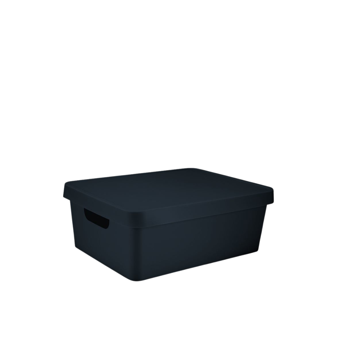 N&T Cavan Storage Box With Lid 11L Black