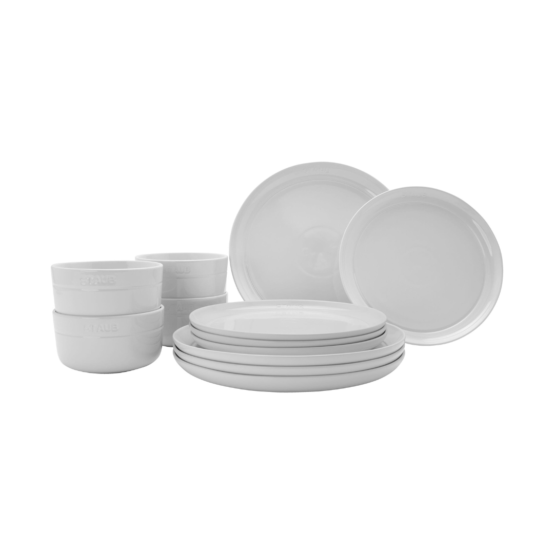 Ceramic 12-pc Dinnerware Set - White