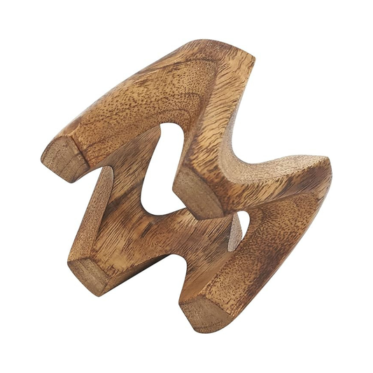 Wood W Napkin Ring Set of 4