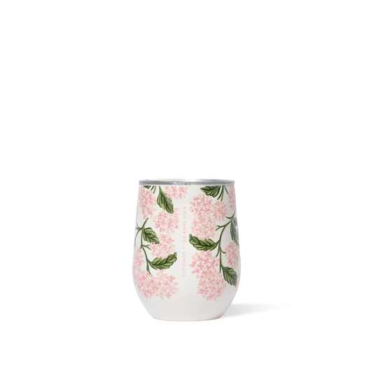 Stemless 12oz Rifle Paper Pink Hydrangea