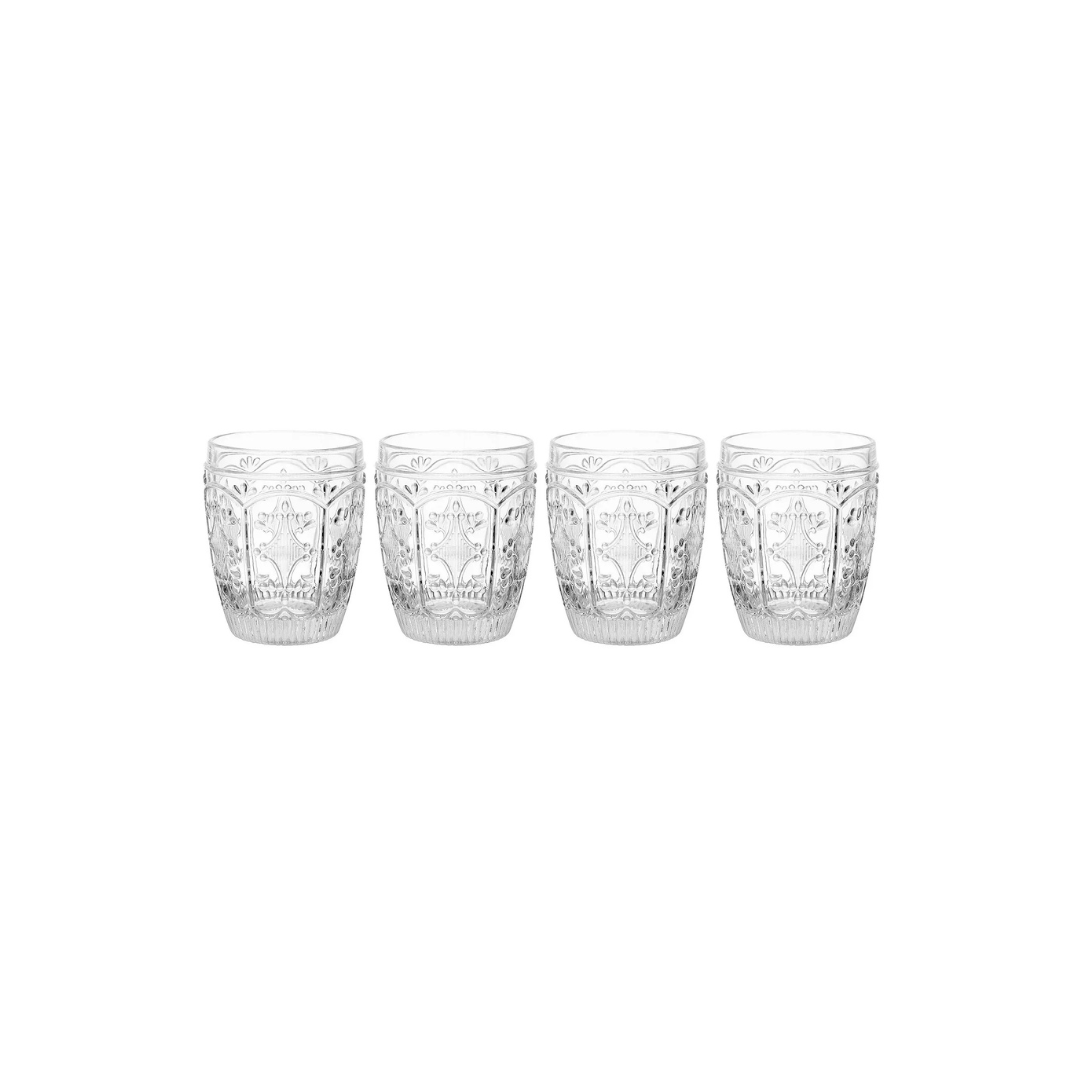 Trestle Double Old Fashioned Glasses Trestle, 10 Oz, Clear Set Of 4