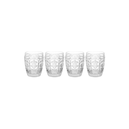 Trestle Double Old Fashioned Glasses Trestle, 10 Oz, Clear Set Of 4