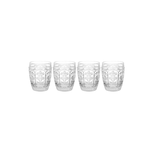 Trestle Double Old Fashioned Glasses Trestle, 10 Oz, Clear Set Of 4