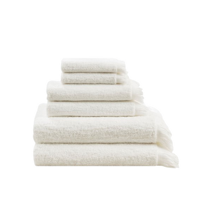 Nova Cotton Dobby Slub 6 Piece Towel Set - Ivory