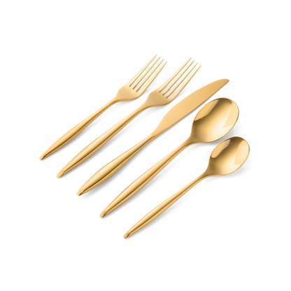 Milano Mirrored Gold 18/10 Stainless Steel 20 Piece