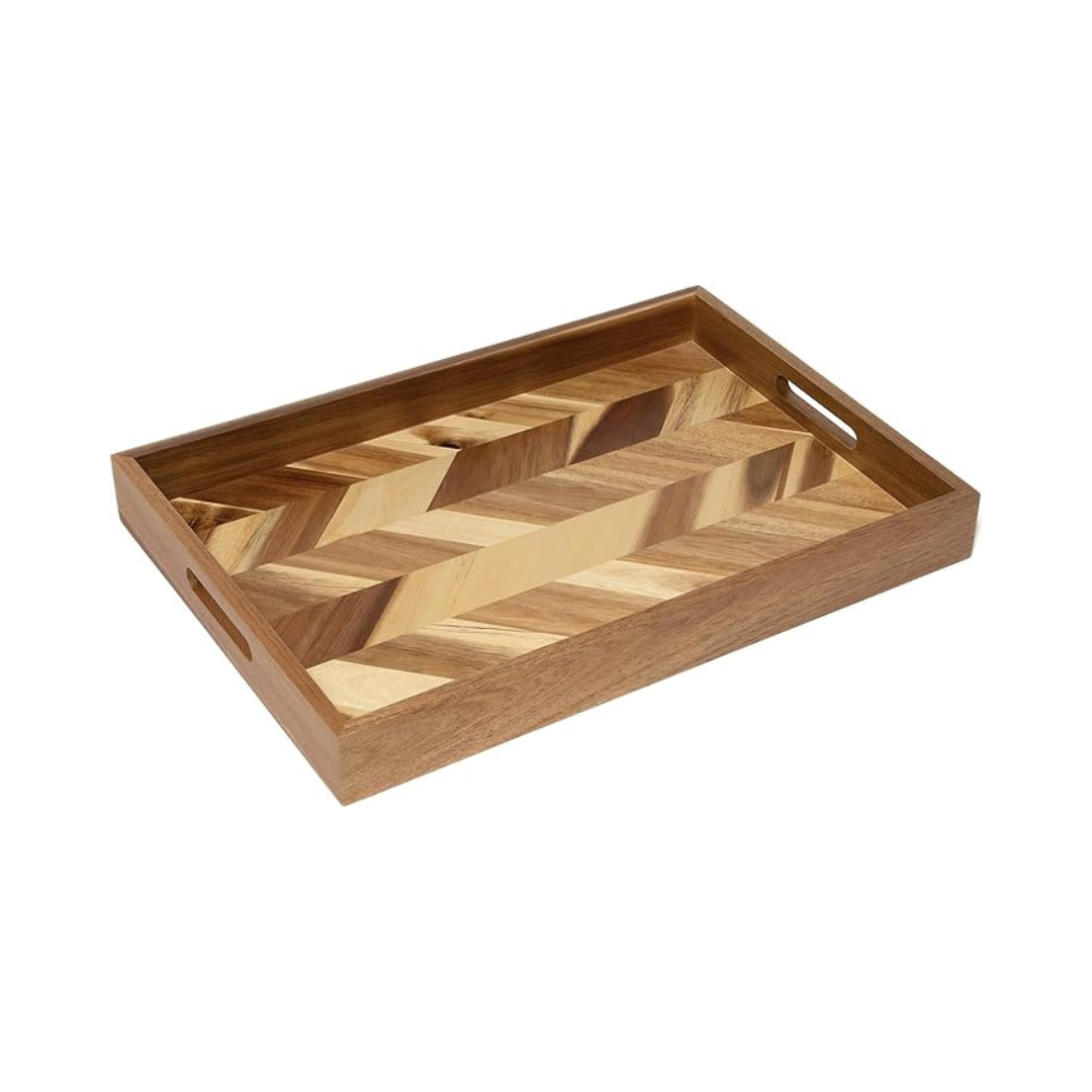 Acacia Herringbone Serving Tray