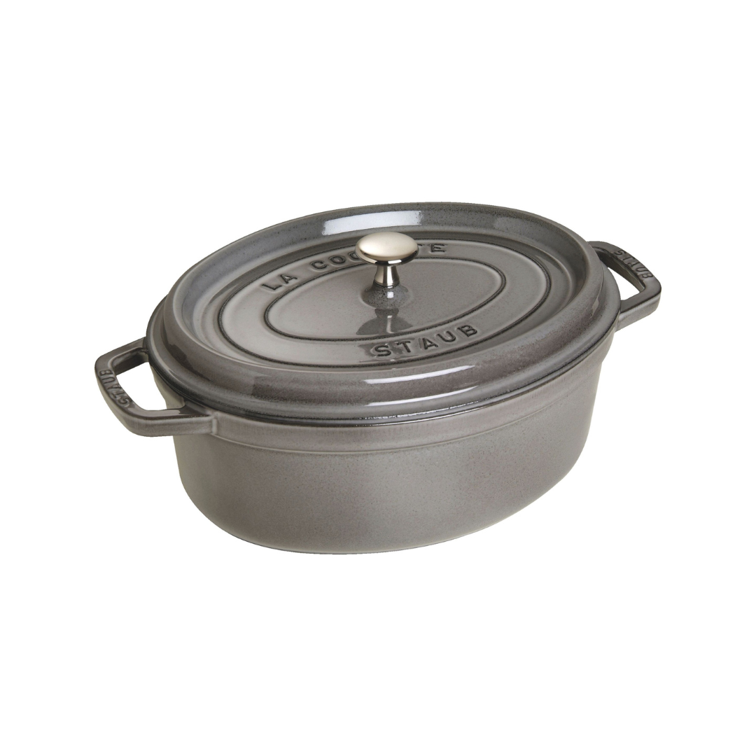 Cast Iron Oval Cocotte 31cm - Graphite Grey