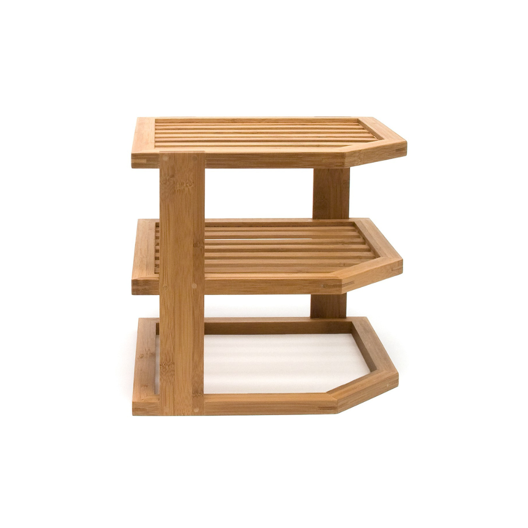Bamboo 3-Tier Corner Shelf