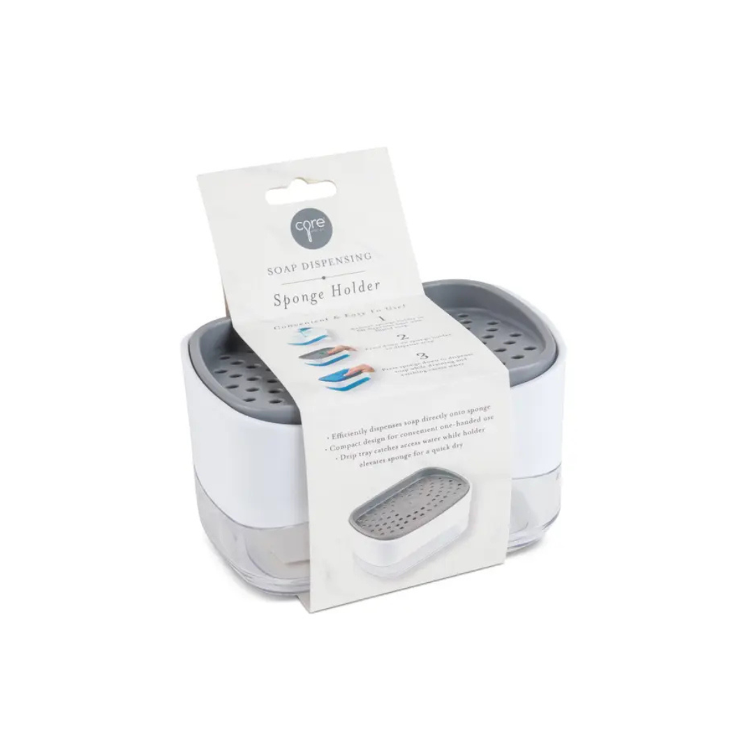 Soap Dispensing Sponge Saver - Circles - WHT/HAL