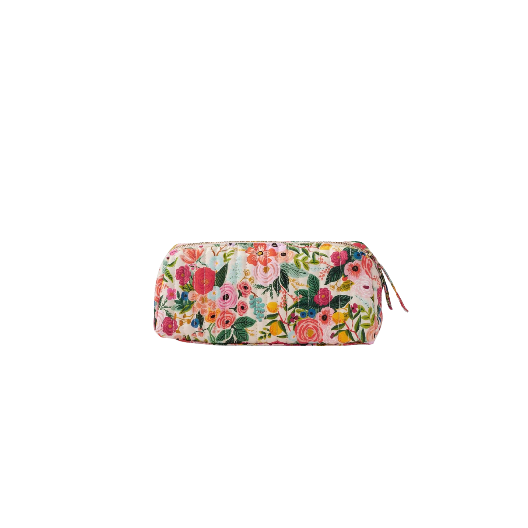 Garden Party Quilted Small Cosmetic Pouch