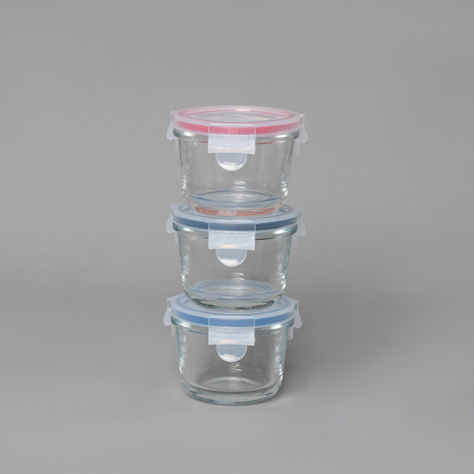 Small Food Storage Containers, Round Shape - 6 pc Set