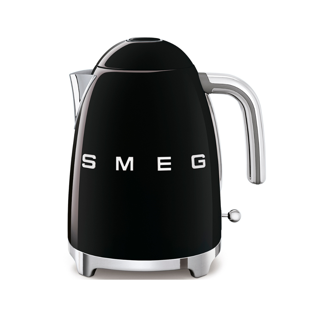 50's Retro Style Electric Kettle with 3D Logo - Black