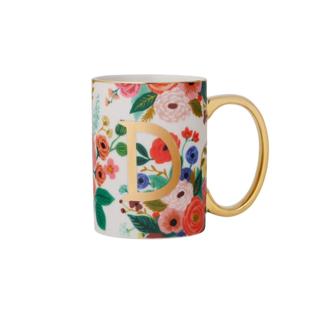 Garden Party Porcelain Monogram Mug - D