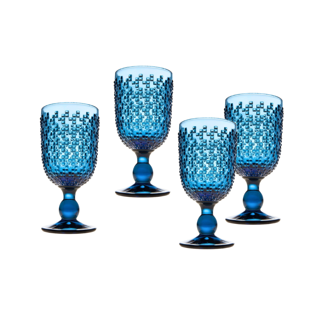 Alba Blue Goblet, Set of 4